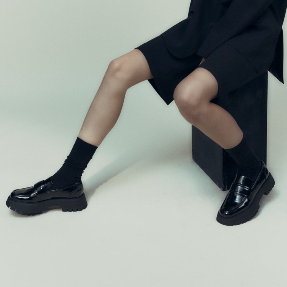 zara lug sole loafers